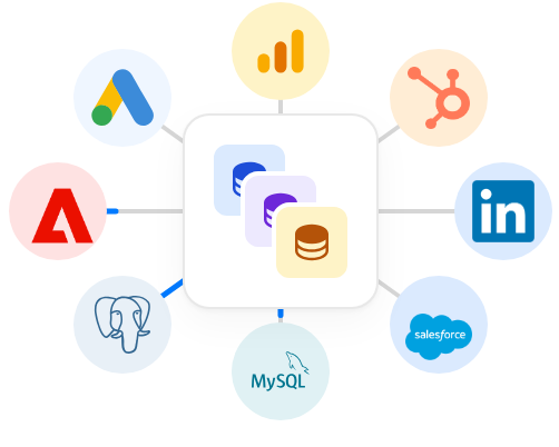 Salesforce, HubSpot, Marketo and other sources syncing into one data lake